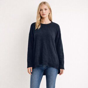 2/$30 Rachel Zoe High Low Crew Neck Oversized Sweater S Black Cozy #A1131